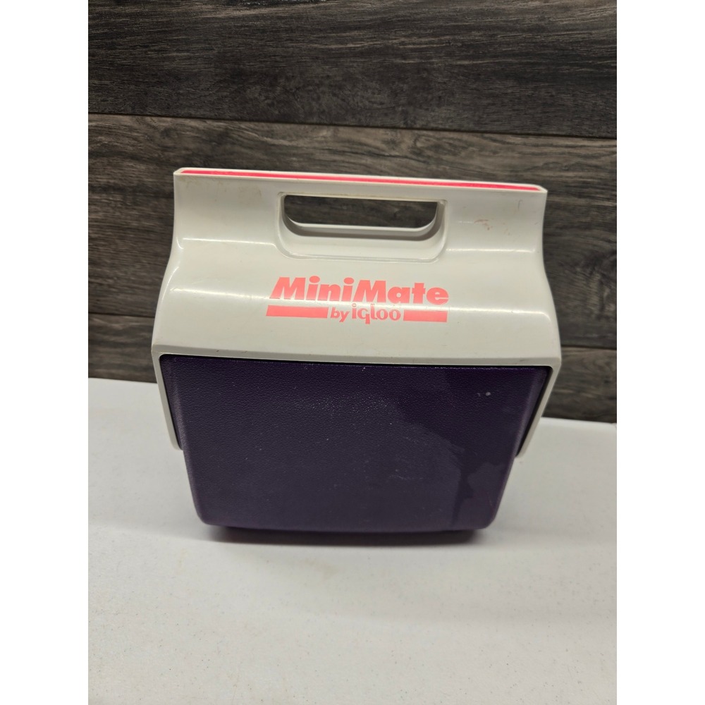 Igloo MiniMate Cooler Vintage Purple White Pink Personal Small Lunch Box 4 Quart